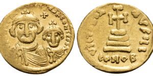 Heraclius, with Heraclius Constantine, 610-641. Solidus (Gold, 19 mm, 4.21 g, 6 h), Constantinople