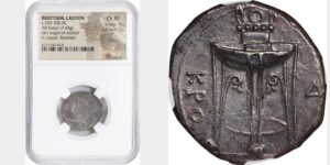 ITALY. Bruttium. Kroton. AR Stater (7.44 gms), ca. 350-300 B.C. NGC