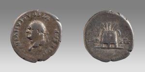 Roman Vespasian Silver Denarius. Rome, AD 77-78. CAESAR VESPASIANVS AVG