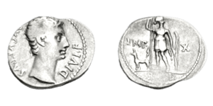 Augustus. 27 BC-AD 14. AR Denarius (20.5mm, 3.72 g, 6h). Lugdunum (Lyon) mint.