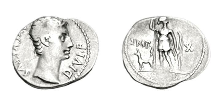 Augustus. 27 BC-AD 14. AR Denarius (20.5mm, 3.72 g, 6h). Lugdunum (Lyon) mint.