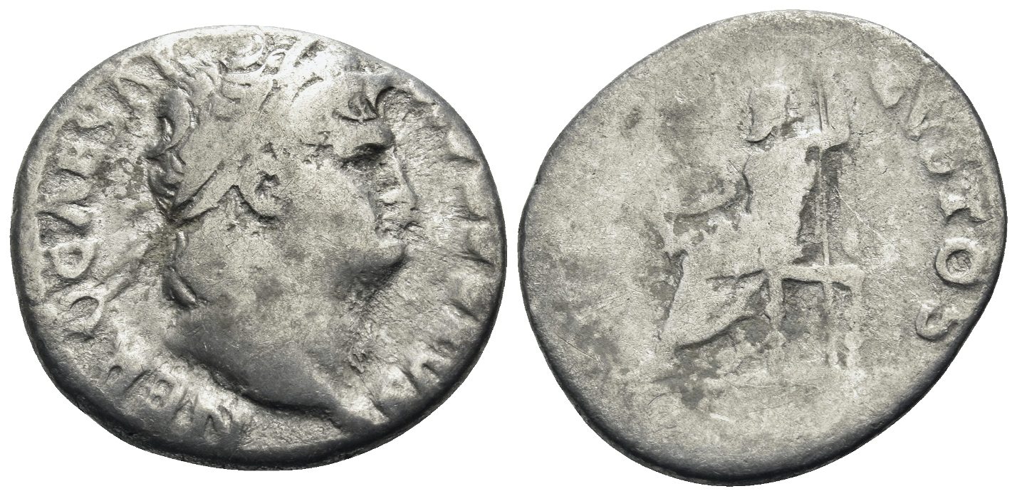 Nero, 54-68. Denarius (Silver, 18 mm, 3.16 g, 6 h), Rome, 64-65. NERO CAESAR AVGVSTVS