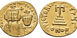 Constans II, with Constantine IV, 641-668. Solidus (Gold, 19.5 mm, 4.34 g, 7 h), Constantinople,