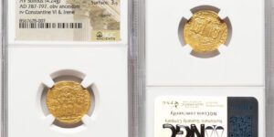 Constantine VI and Irene (AD 780-797). AV solidus (20mm, 4.24 gm, 7h). NGC