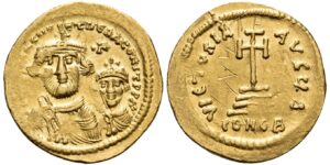 Heraclius, with Heraclius Constantine, 610-641. Solidus (Gold, 21 mm, 4.49 g, 7 h), Constantinople