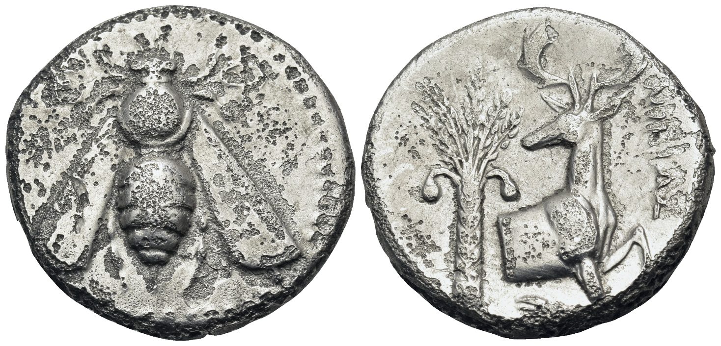 IONIA. Ephesos. Circa 390-325 BC. Tetradrachm (Silver, 25 mm, 14.47 g, 12 h), Bee
