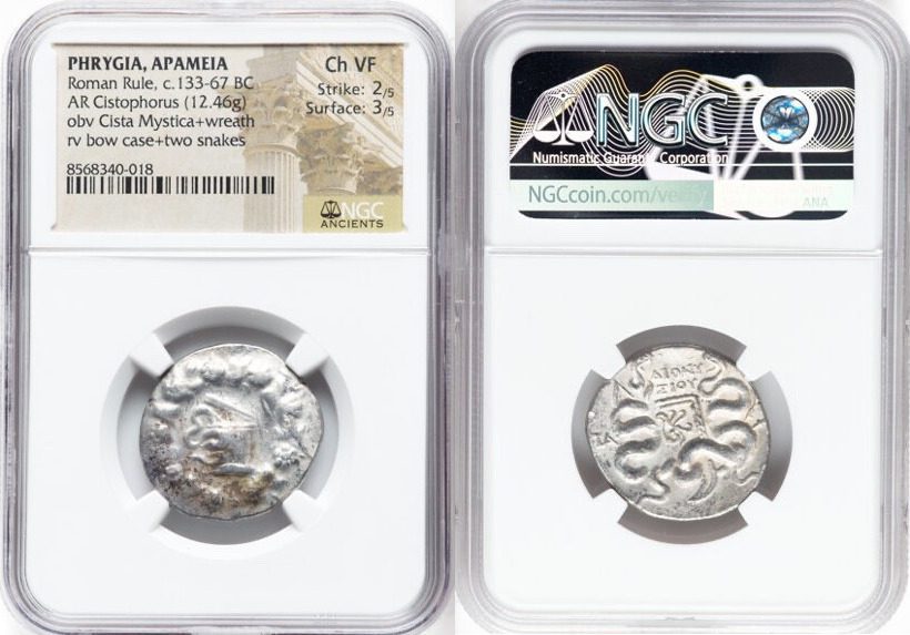 PHRYGIA. Apameia. Roman Rule (ca. 133-67 BC). AR cistophorus (24mm, 12.46 gm, 11h). NGC