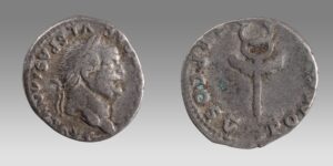 Vespasian. AD 69-79. AR Denarius (18mm, 3.35 g, 6h). Rome mint. Struck AD 74.