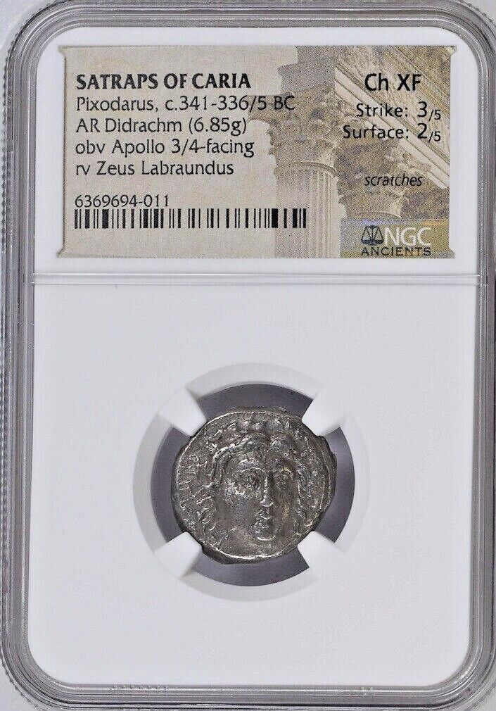 SATRAPS of CARIA. Pixodaros. Circa 341/0-336/5 BC. AR Didrachm (19.5mm, 6.88 g, 12h)