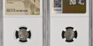 Achaemenid Empire. temp. Darios I to Xerxes II. Circa 485-420 BC. AR Siglos. Persian king or hero, NGC