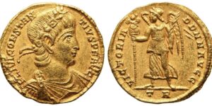 Ancient Roman Gold Solidus – Emperor Constantius II (AD 343–344)