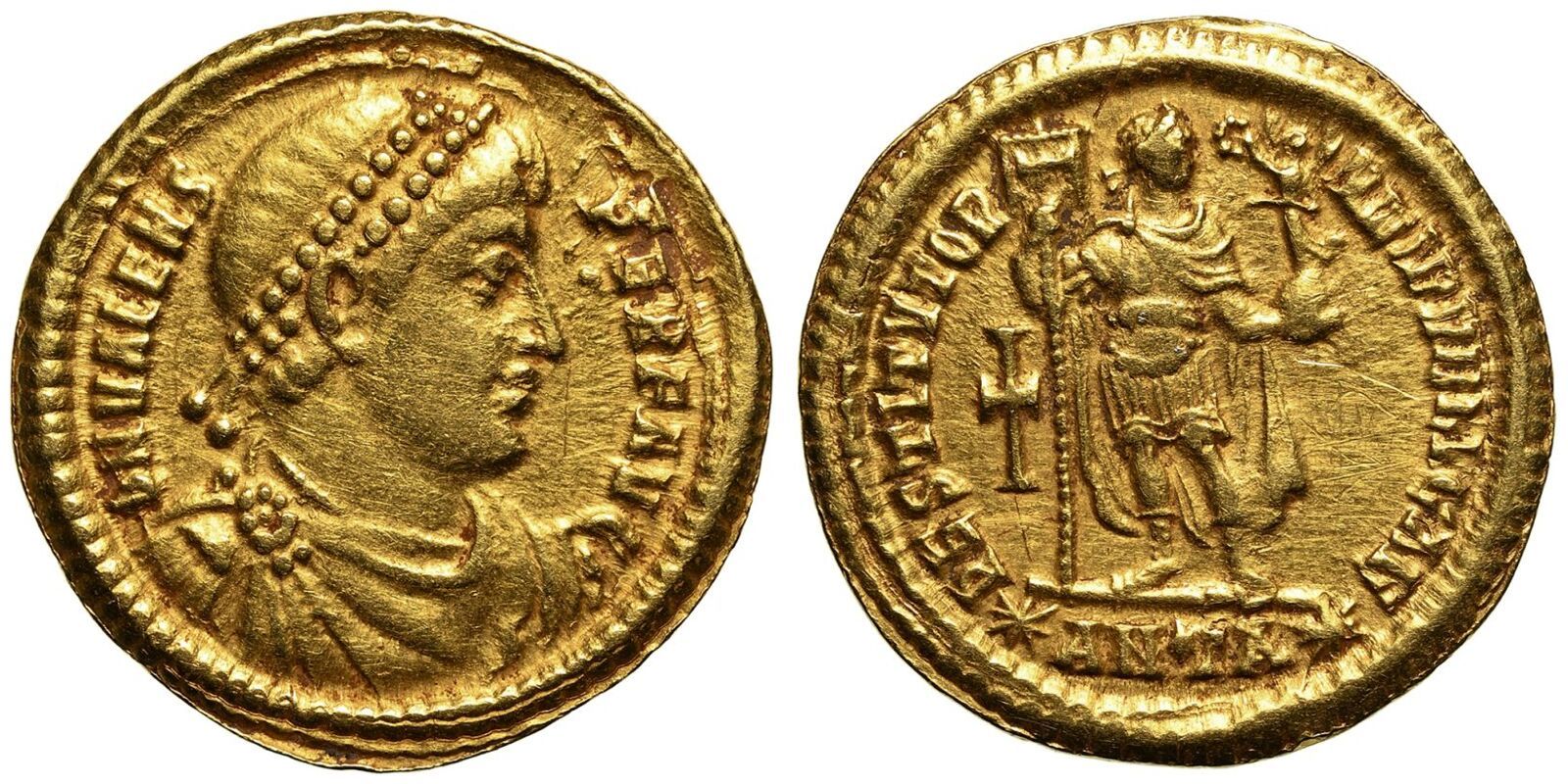 ROMAN EMPIRE. Valens. Gold Solidus, AD 364-367. Antioch. - Image 2