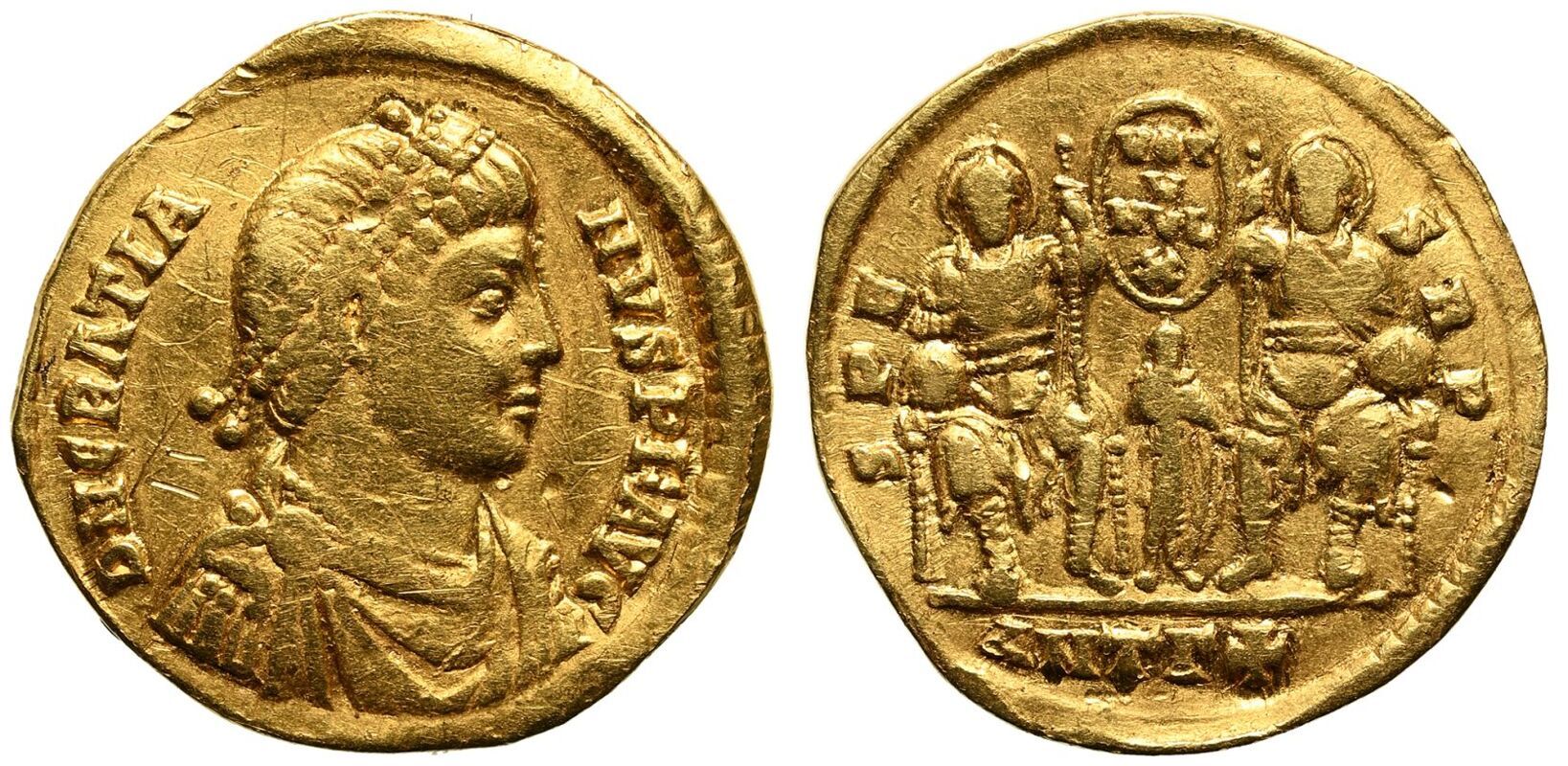 Ancient Roman Gold Solidus – Emperor Gratian (AD 368) - Image 2