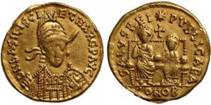ROMAN EMPIRE. Basiliscus and Marcus. Gold Solidus, AD 475-476. Constantinople.